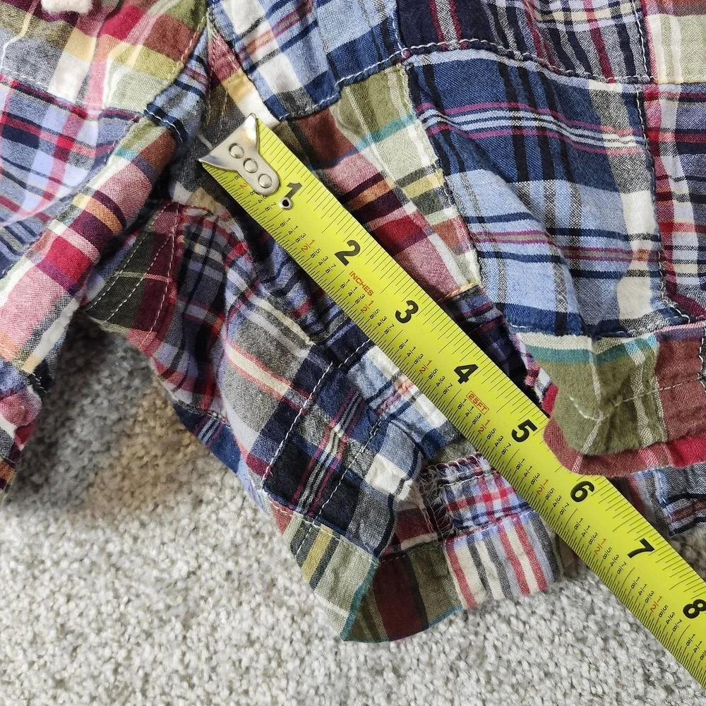 Todd Snyder Shorts Mens 36 Multicolor Madras Plaid 7 Inseam Elastic Waist Casual